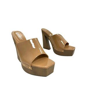NEW Cape Robbin Tan Patent Leather Platform Moika Shoes Size 8